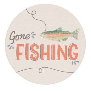 Danica Now Designs Round Coaster Set of 4 Soak Up Gone Fishing Cork Bottom